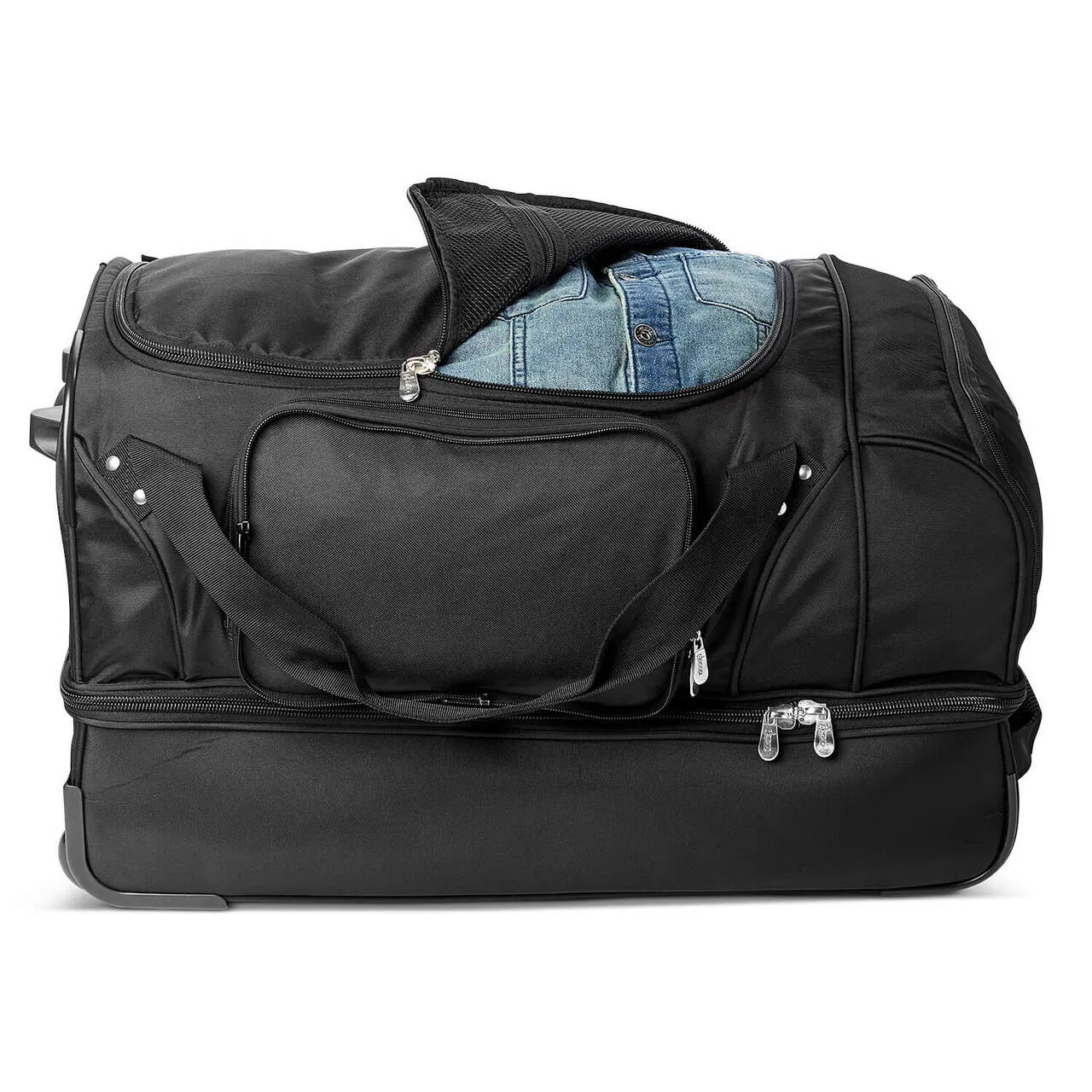 Atlanta Falcons 27" Black Rolling Drop Bottom Duffel