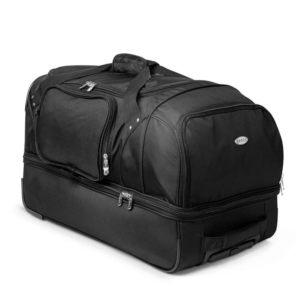 Atlanta Falcons 27" Black Rolling Drop Bottom Duffel