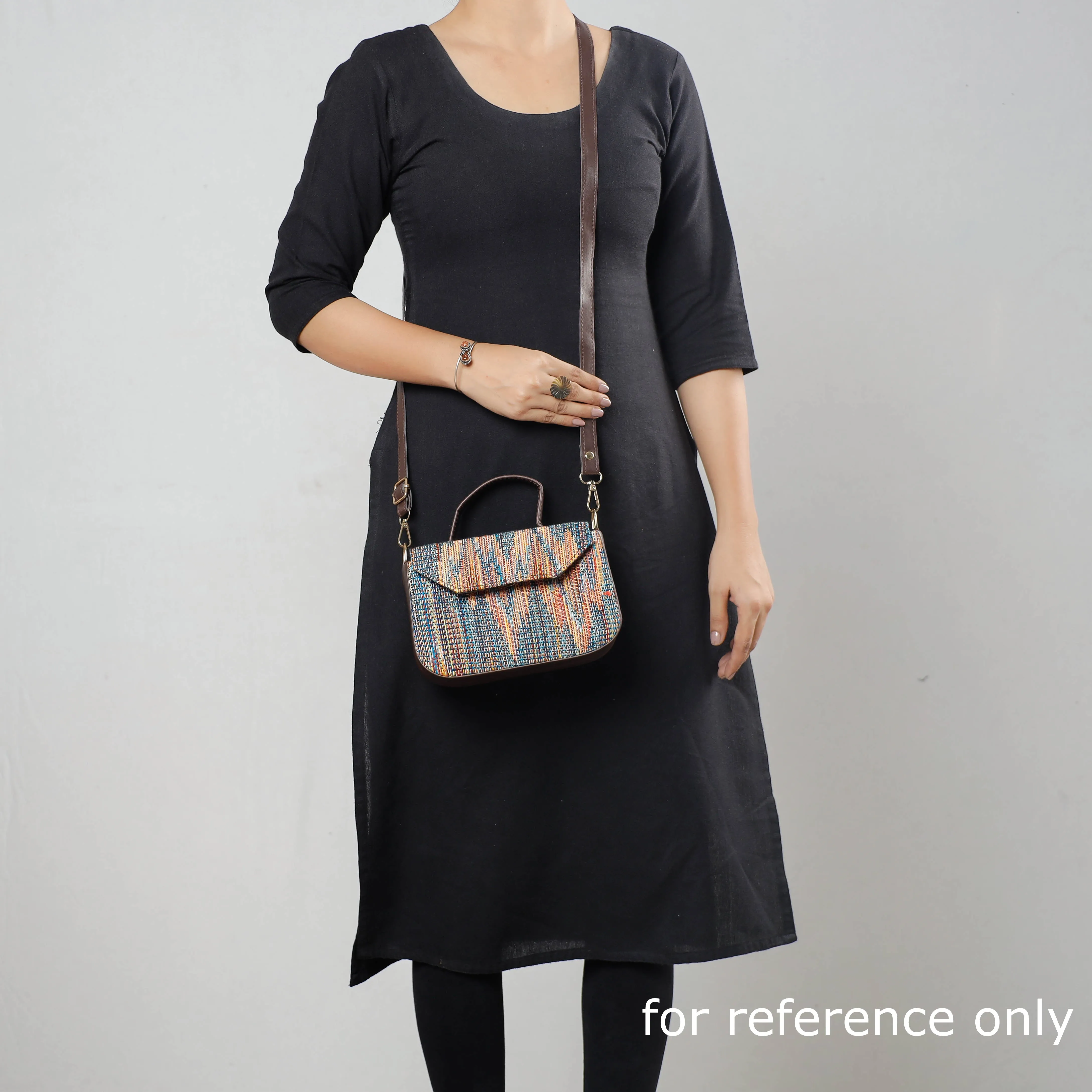 Black - Kutch Handcrafted Woven Cotton Sling Bag