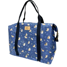 Blue Corgis & Coffee Extra Large Travel Tote