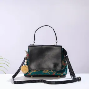 Blue - Handmade Cotton Hand Bag with Keychain