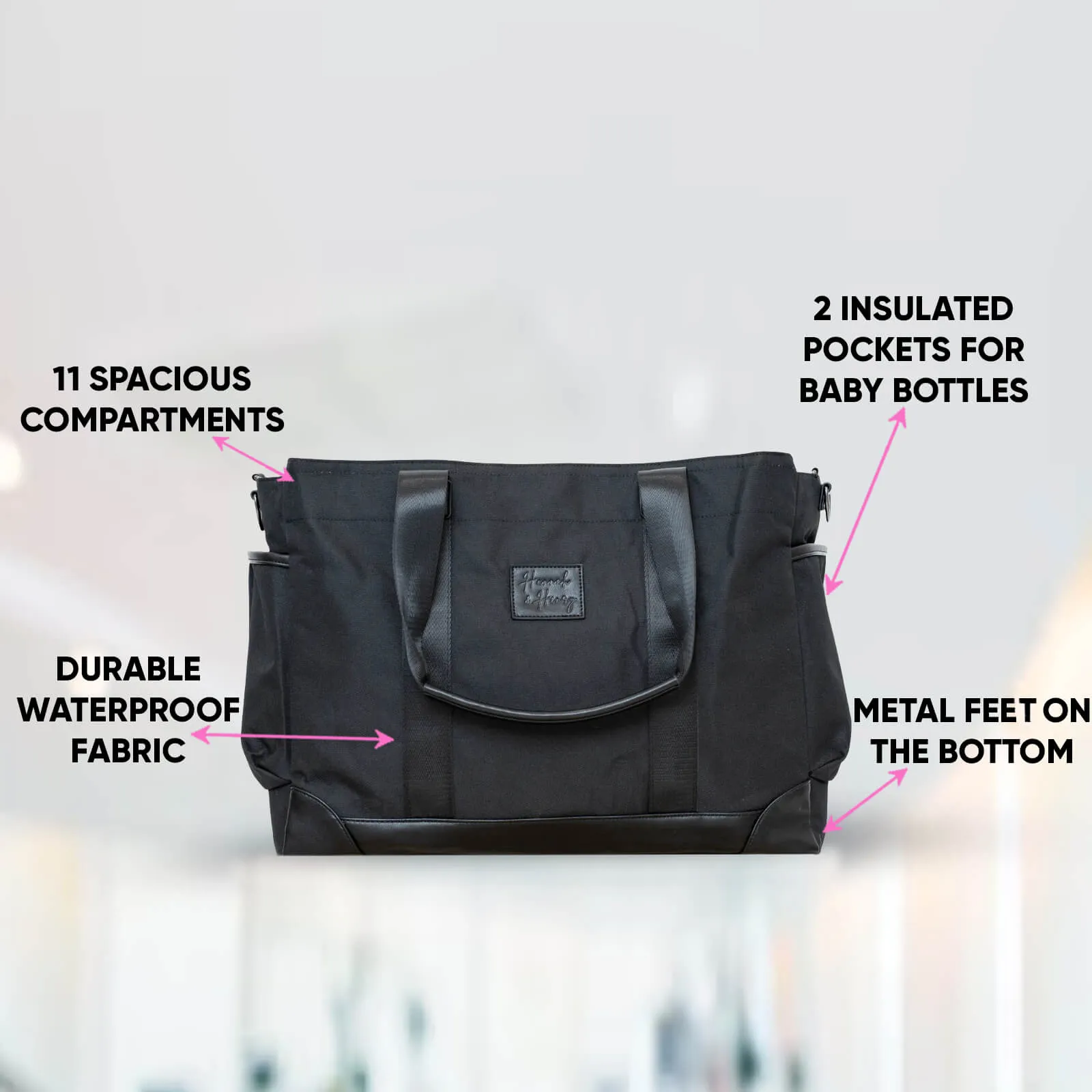 Charlie Diaper Tote | Black