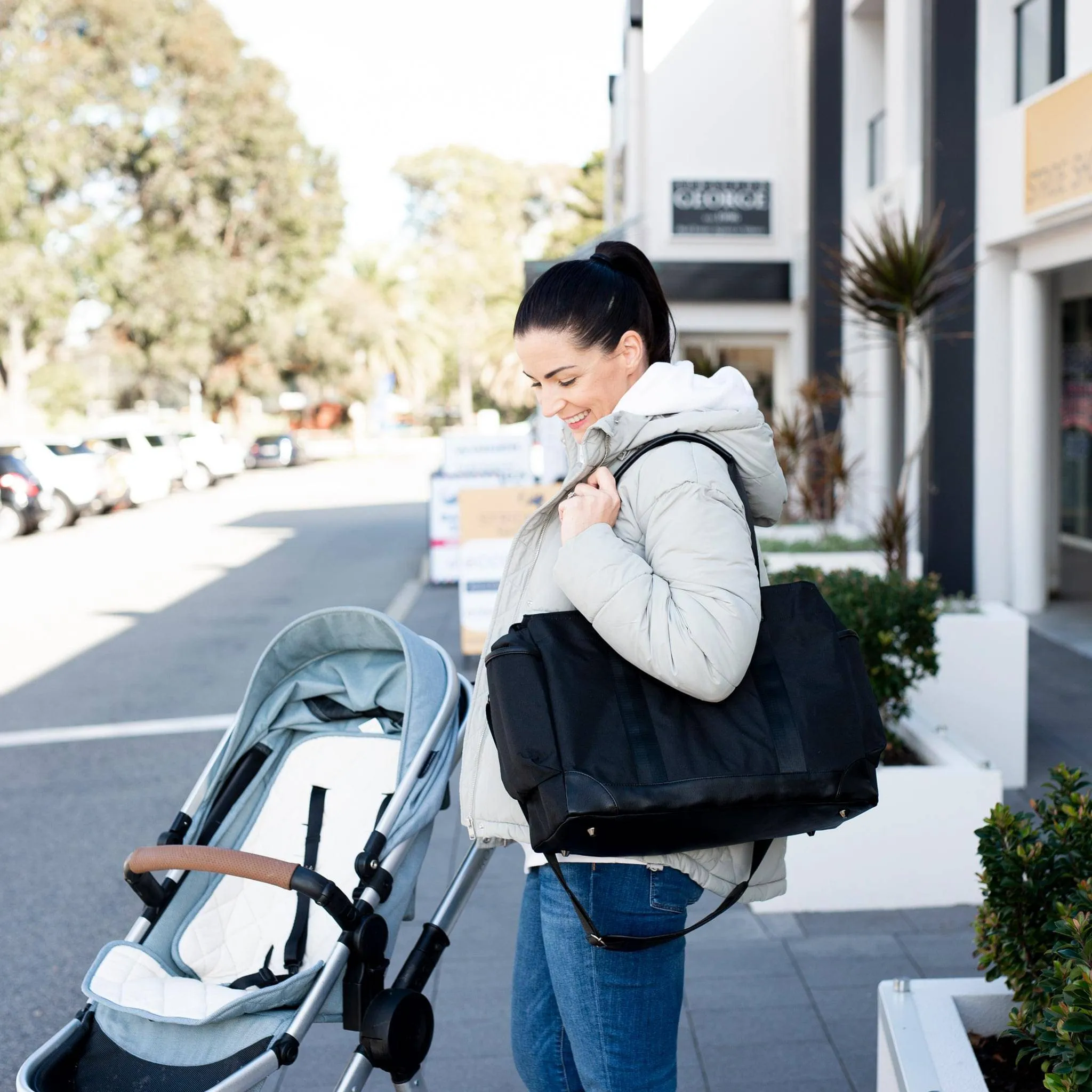 Charlie Diaper Tote | Black