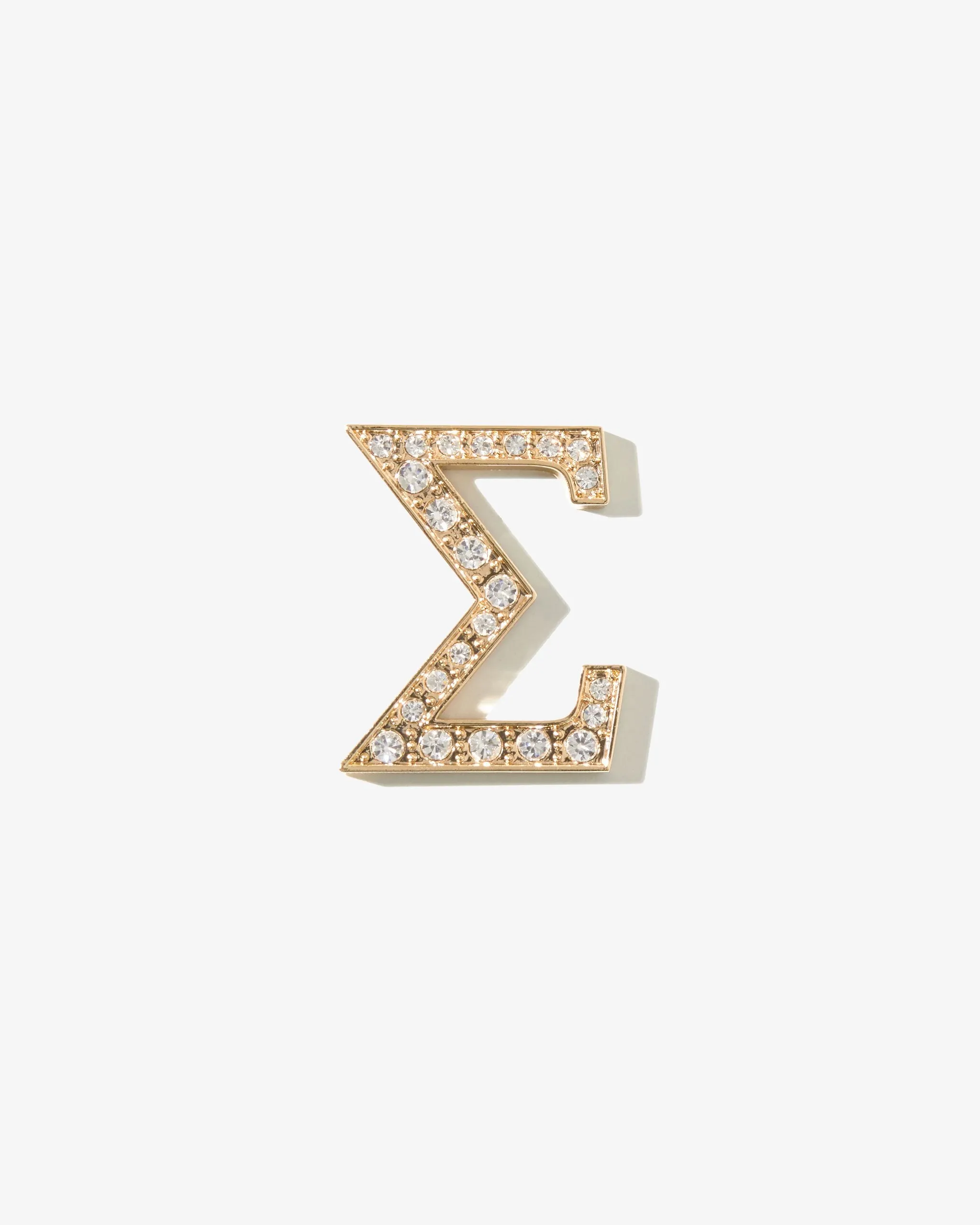 Clear Crystal Embellished Metal Greek Letter Sticker