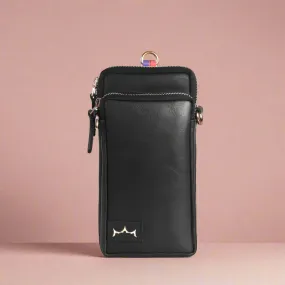 Genuine Leather Mobile Sling - Black