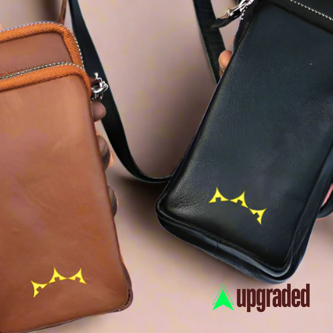 Genuine Leather Mobile Sling - Brown