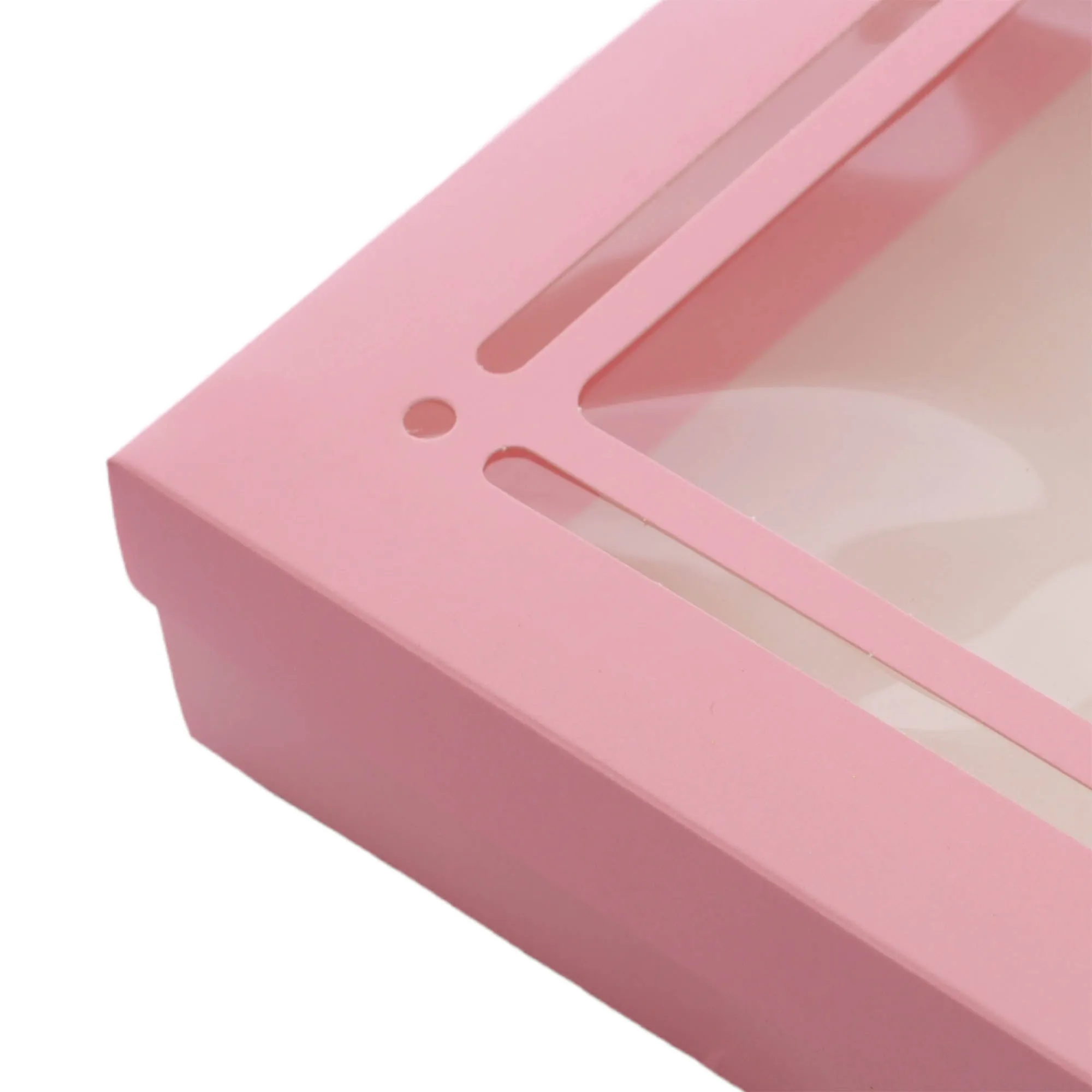 Gift Biscuit Paper Box with Window Pink Rectangle 30x20x5cm XPP604