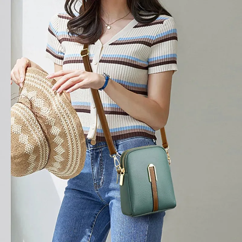 Luxury Genuine Leather Women's Phone Bag Wallets Fashion Shoulder Messenger Bags