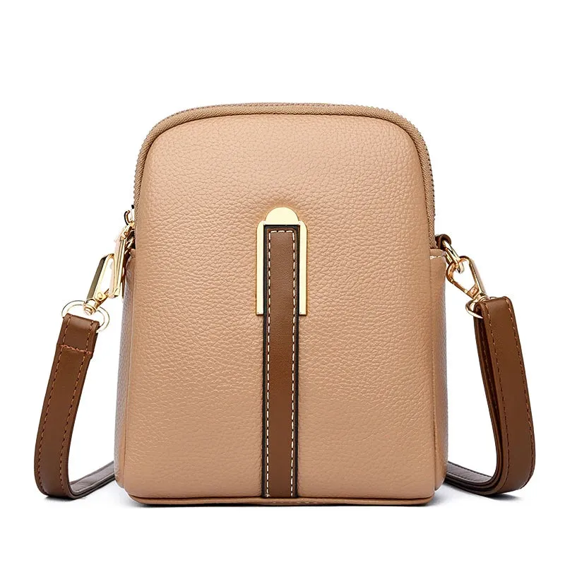 Luxury Genuine Leather Women's Phone Bag Wallets Fashion Shoulder Messenger Bags