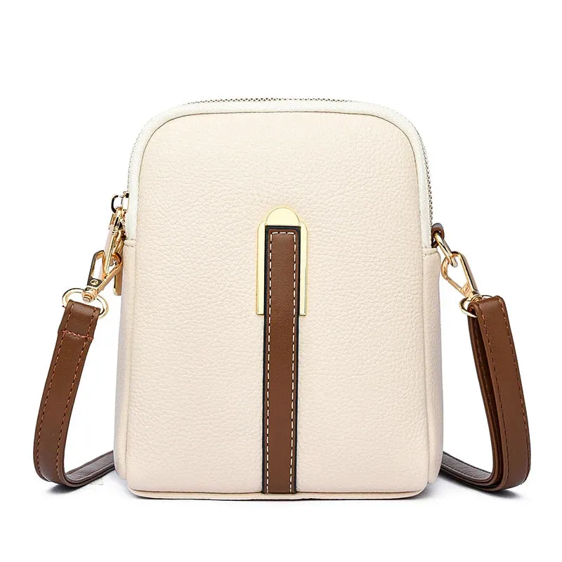Luxury Genuine Leather Women's Phone Bag Wallets Fashion Shoulder Messenger Bags