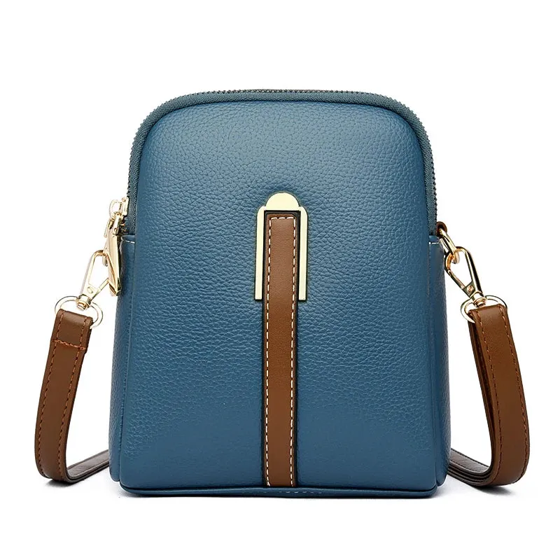 Luxury Genuine Leather Women's Phone Bag Wallets Fashion Shoulder Messenger Bags