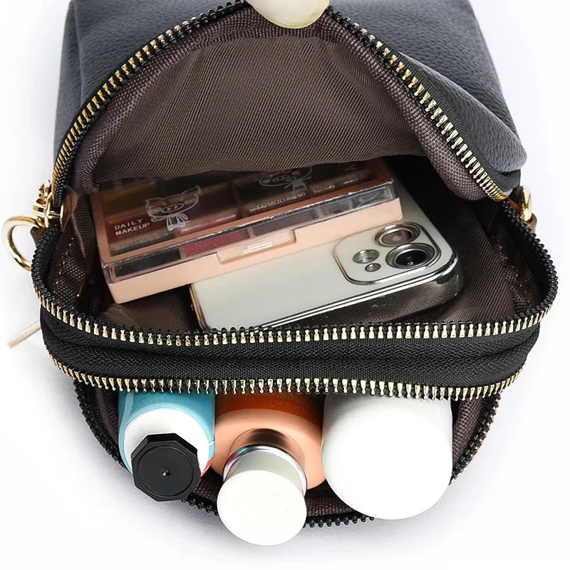Luxury Genuine Leather Women's Phone Bag Wallets Fashion Shoulder Messenger Bags