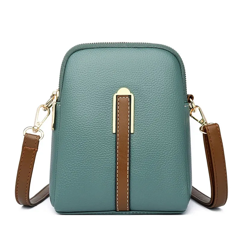 Luxury Genuine Leather Women's Phone Bag Wallets Fashion Shoulder Messenger Bags