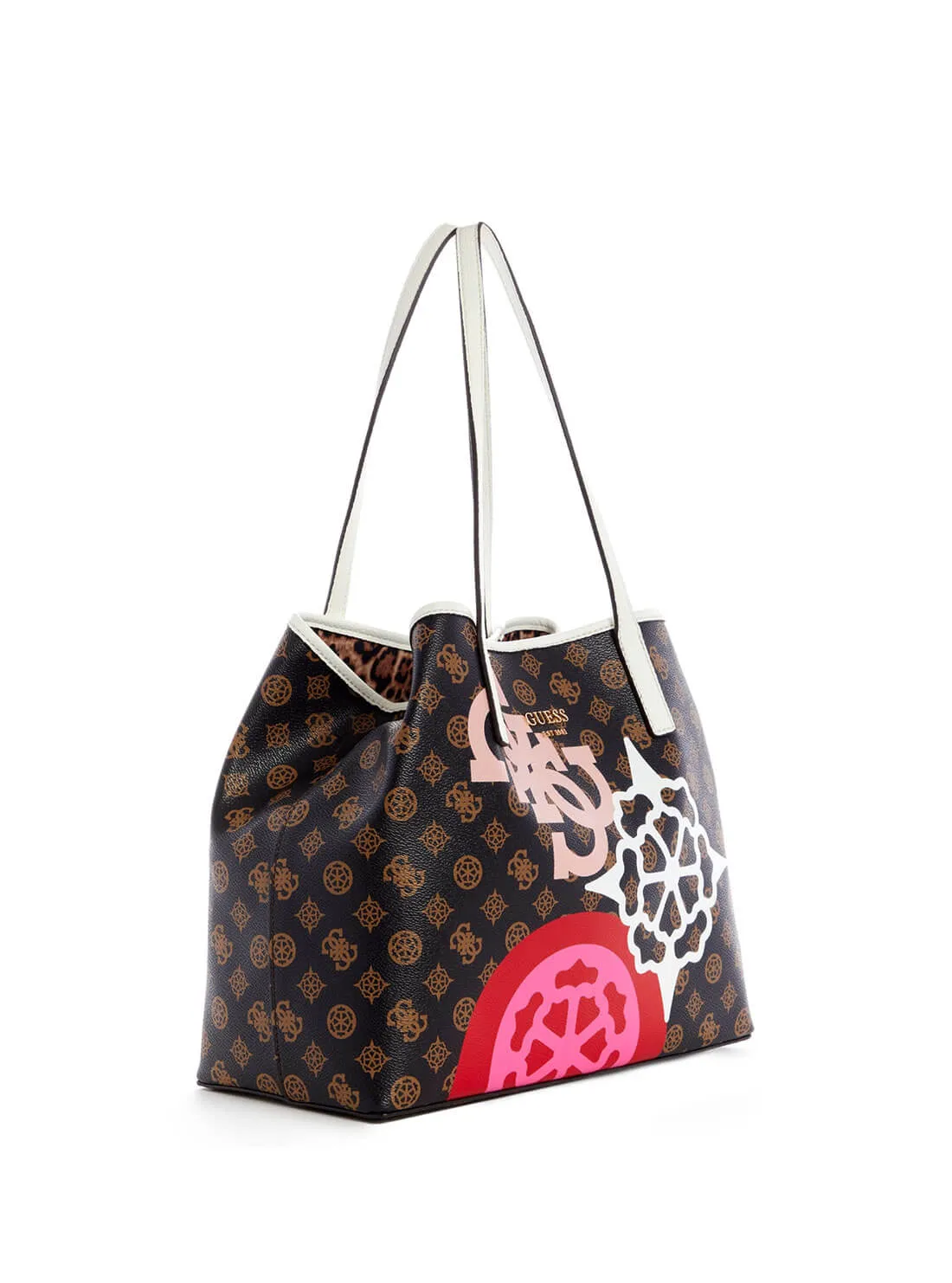 Mocha Brown Graphic Vikky Tote Bag