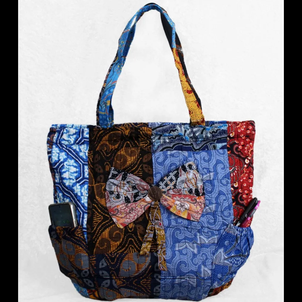Patchwork Tote with Bow