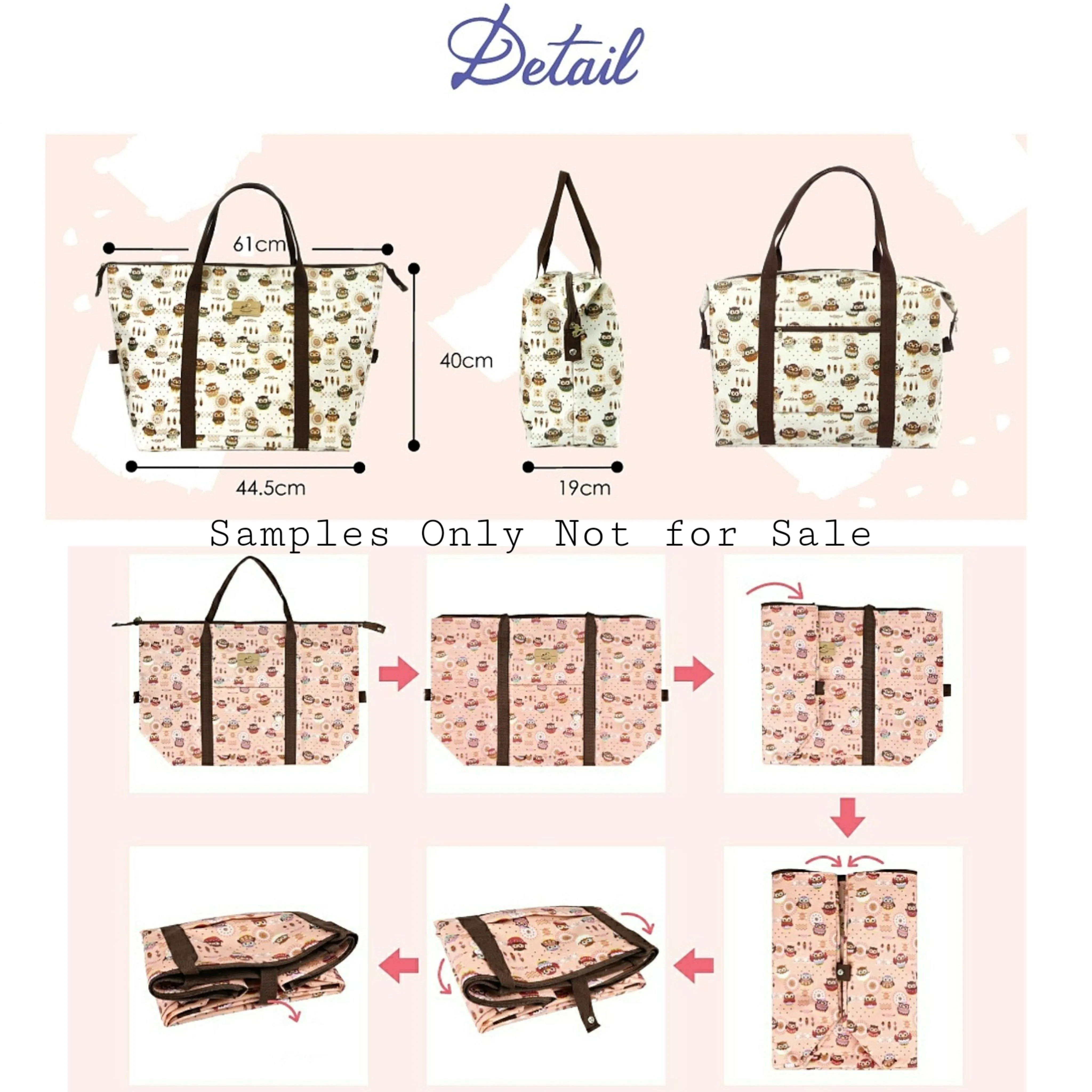 Pink Snow Corgi Extra Large Travel Tote