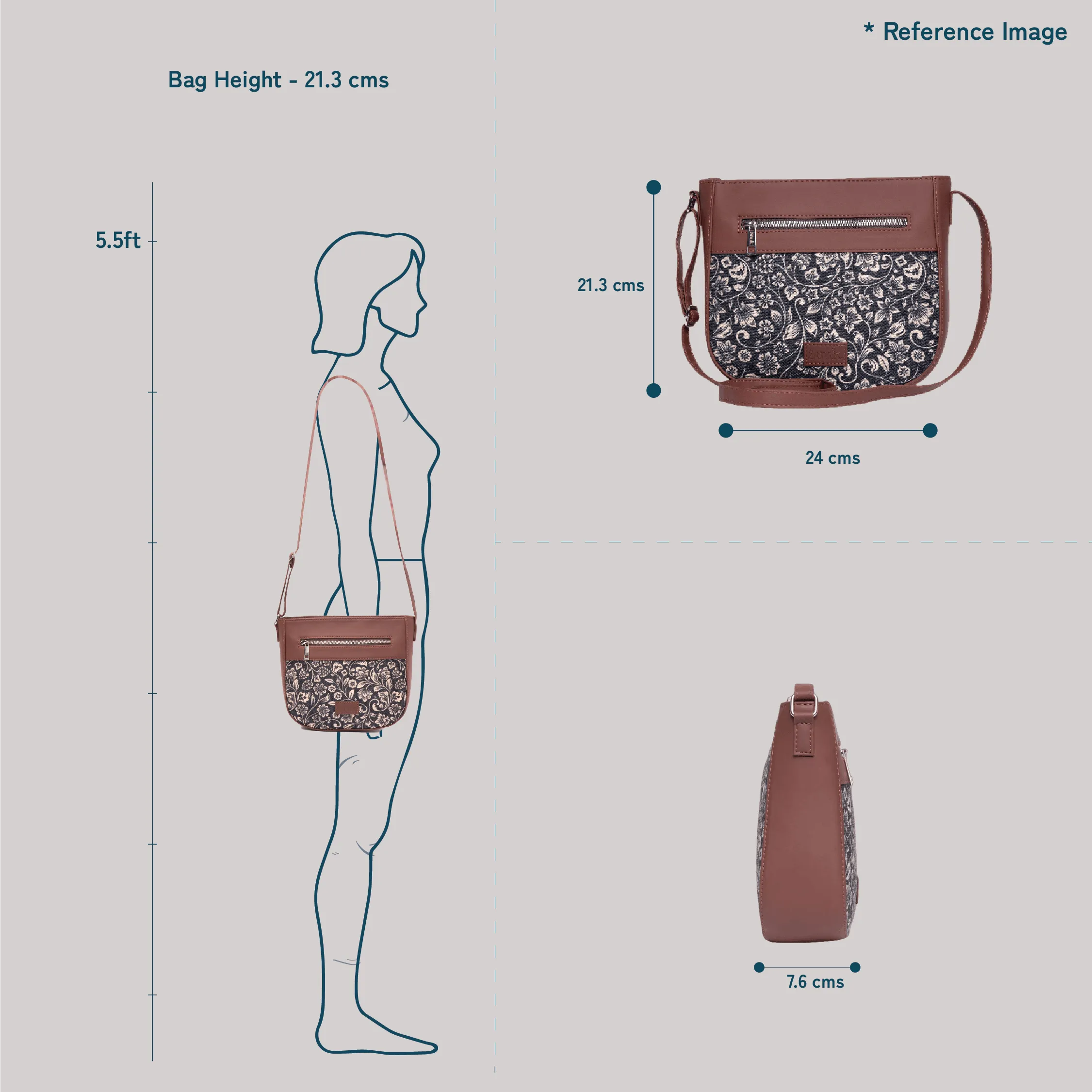Sheesh Mahal Jaali Motif U-Shaped Sling Bag