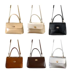 Vvsha Fashionable Solid Color Crossbody Bag for Women PU Leather Vintage Shoulder Purse Handbag for Work and Casual Outings E74B